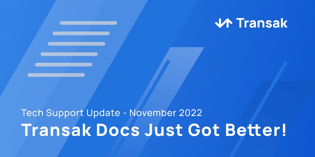 Transak docs have been optimized and Staging API links have been updated as of November 2022