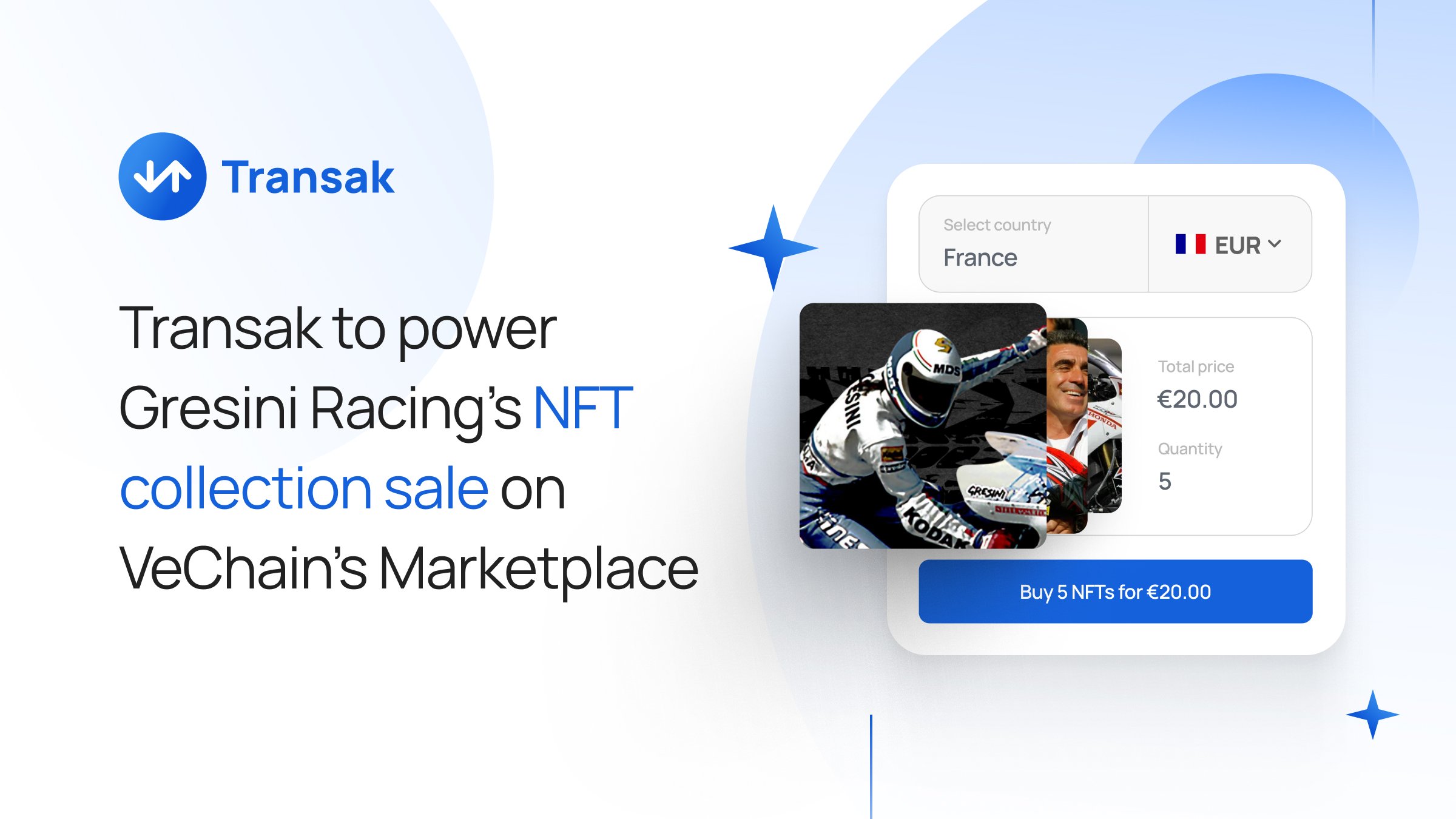 Transak to power Gresini Racing’s NFT collection sale on VeChain’s Marketplace as-a-service - cover (1)