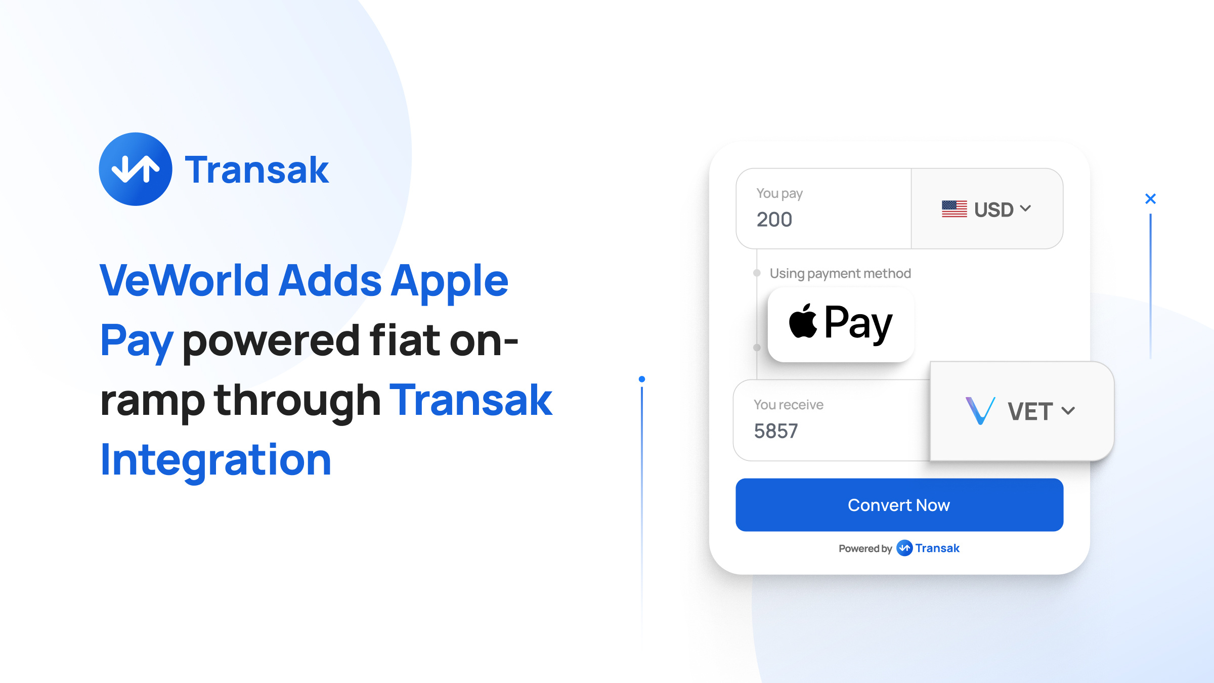 VeChain’s VeWorld Wallet Adds Apple Pay Support Through Transak Integration (3)